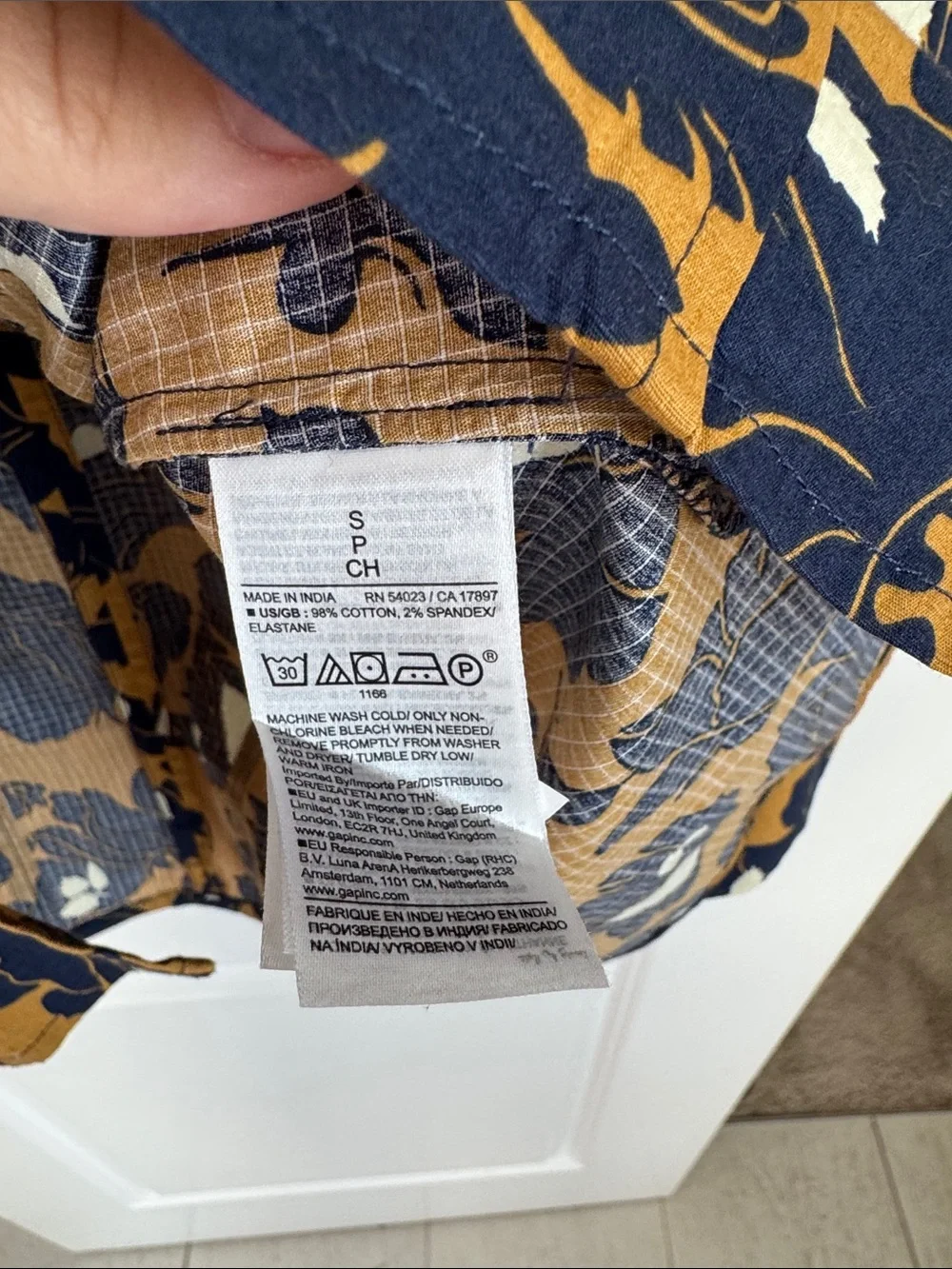 Banana Republic Mustard Floral Puff-Sleeve Top